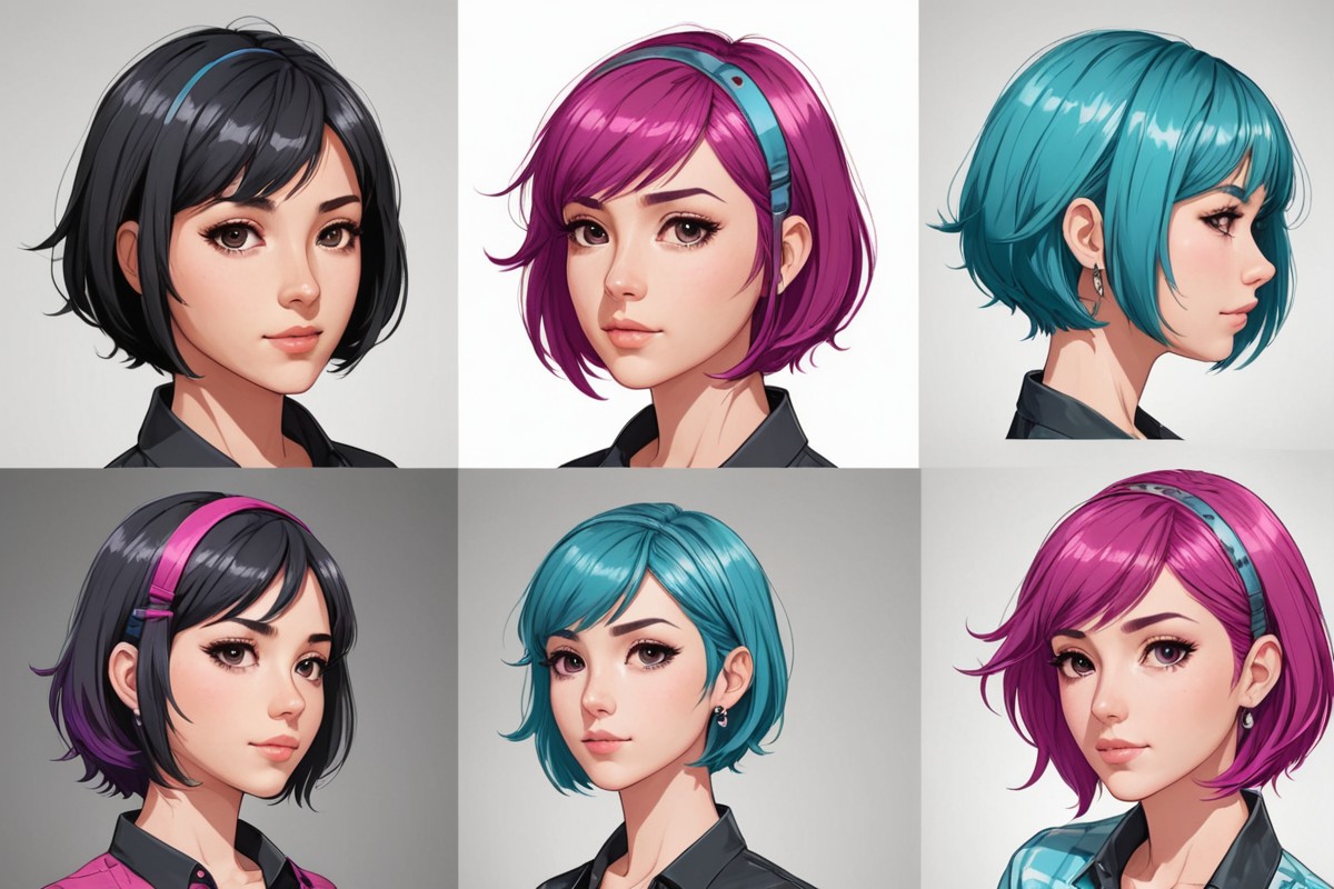 Character hair edges checked on white, black, magenta, and transparent backgrounds